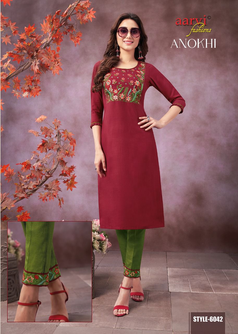 Aarvi Anokhi 2 Fancy Ethnic Wear Designer Kurti With Pant Collection